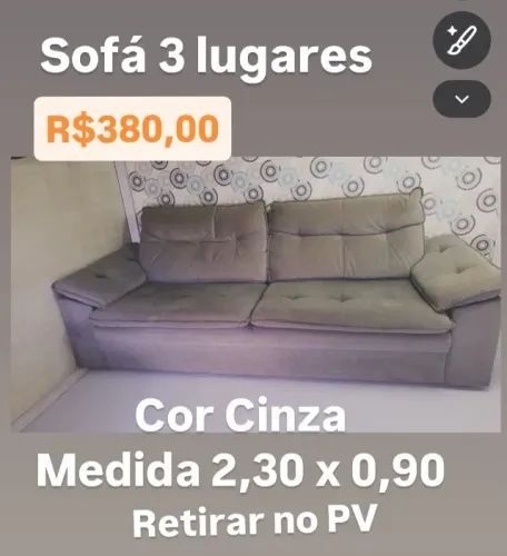 Sofa 3 lugares usado