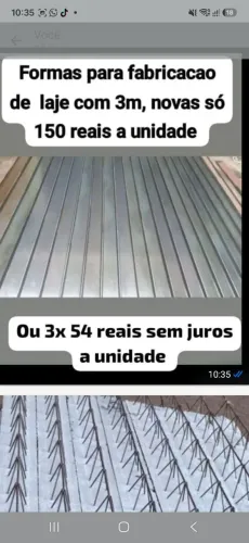 Forma para.fabricacao de Lajes novas com 3m em promoção 