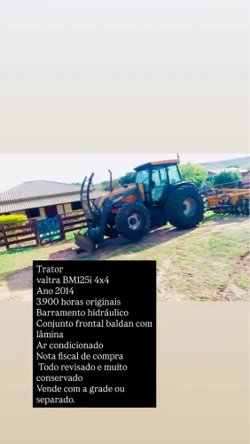 Trator valtra BM 125i gabinado com lâmina 