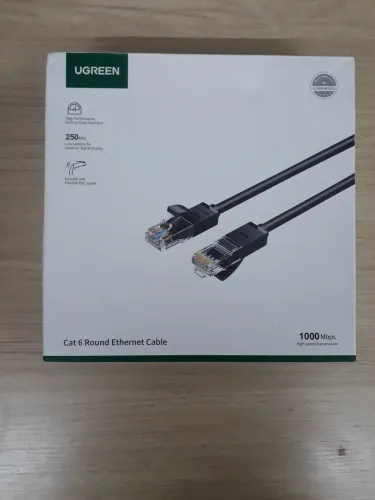 Cabo de Rede Lan Rj45 Ugreen 10gbps Cat6 10 Metros Preto