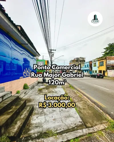 Ponto Comercial | Rua Major Gabriel - Centro | 120m², Diversos Segmentos | LOCAÇÃO