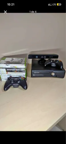 Xbox 360 desbloqueado + 21 jogos + Kinect + 2 controle original