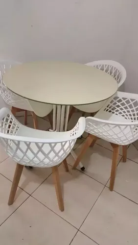 Kit 4 Cadeiras Web Wood Polipropileno Sala de Jantar e Cozinha