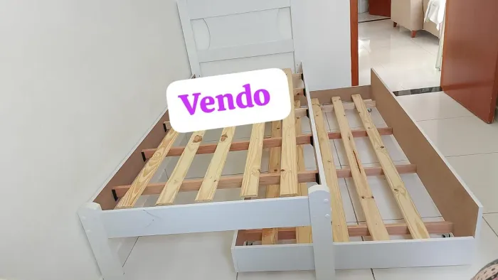 Cama de Solteiro com auxiliar