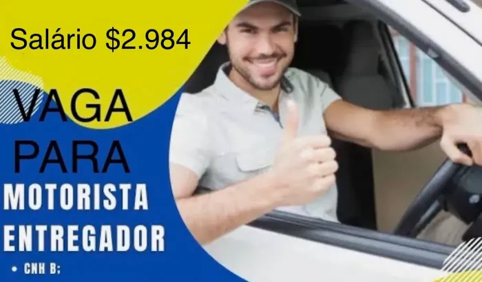 Vaga para motorista entregador categoria B