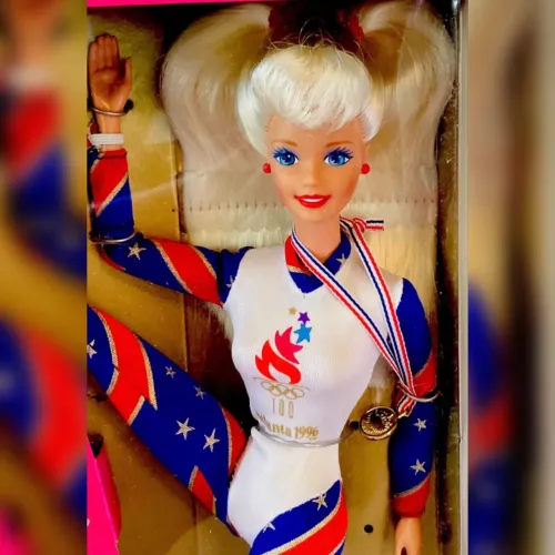 Barbie Olympic Gymnast 1995 Lacrada Vintage Raridade NRFB Atlanta 96 Mattel Colecionador