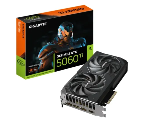 Placa De Vídeo Gigabyte Geforce RTX 5060 Ti Windforce 8GB