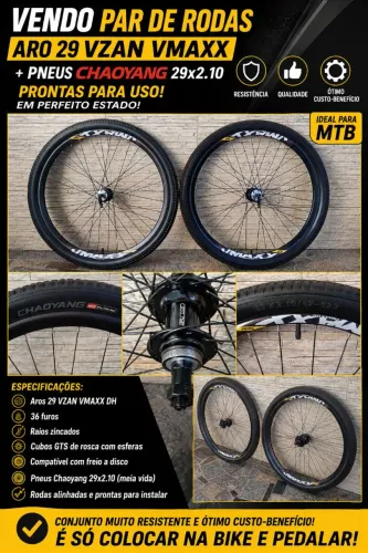 Vendo Par de Rodas Aro 29 VZAN VMAXX + Pneus Chaoyang 29x2.10 - Em Perfeito Estado