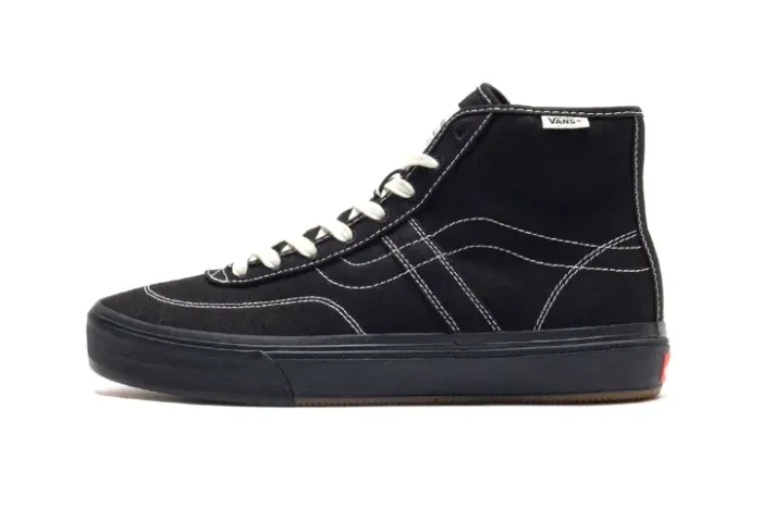 Tênis Vans Skate Crockett High Decon Canvas Black White Unissex.