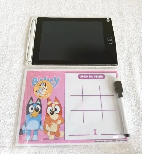 Kit Infantil: Tablet Lousa Mágica + Quadro Jogo da Velha
