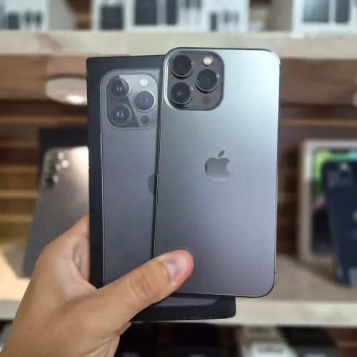 IPhone 13 Pro Max, 128GB, cor preto, usado, bateria 78%, acompanha caixa e acessórios.