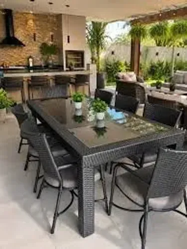 Conjunto de mesa com fibras sintéticas