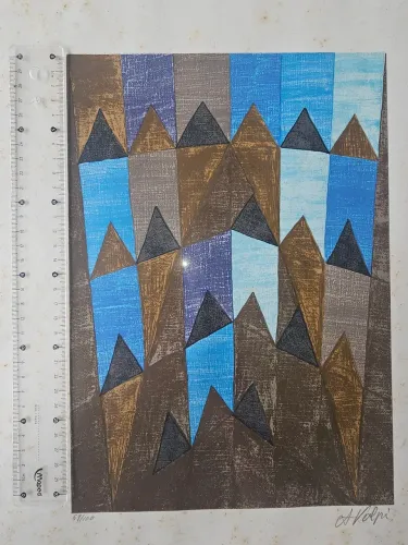 Quadro Alfredo Volpi 68/100 assinado obra Ogiva.