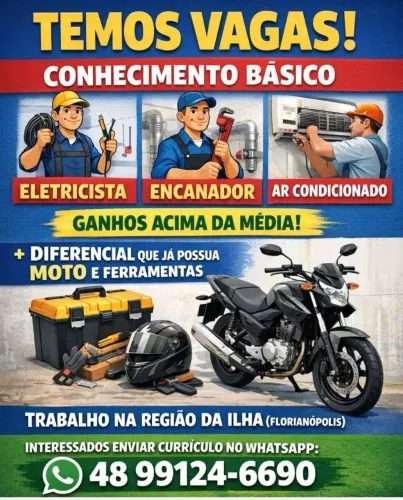 Estamos contratando prestador de serviços residêncial