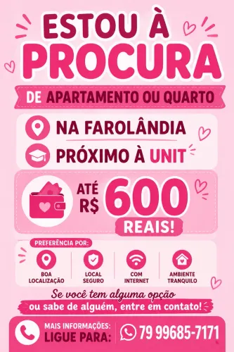 Estou a procura de um quarto ou apê 