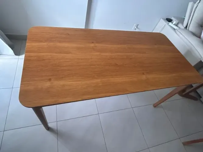 Mesa de Jantar Kasa Decor 6 Lugares Madeira
