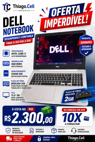 Dell inspiron core i7 8gb 256gb ssd com placa de video