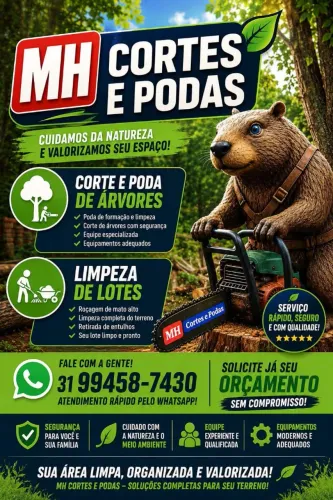 Corte, podas de árvores e palmeiras