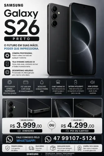 Celular Samsung Galaxy S26 Preto 