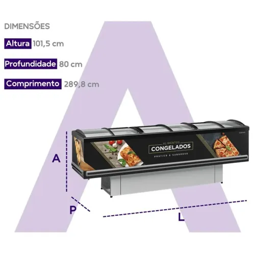 Ilha/ freezer para congelados