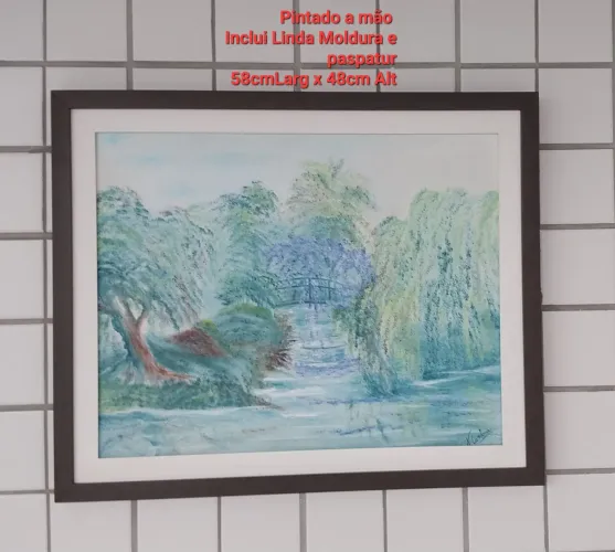 Quadro/Tela Pintada a Mão: Exclusiva/Natureza Inclui Linda Moldura e Paspatur