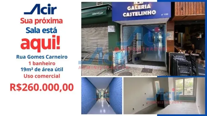Excelente loja comercial na Galeria Castelinho em Ipanema  Rua Gomes Carneiro, 130  ponto 