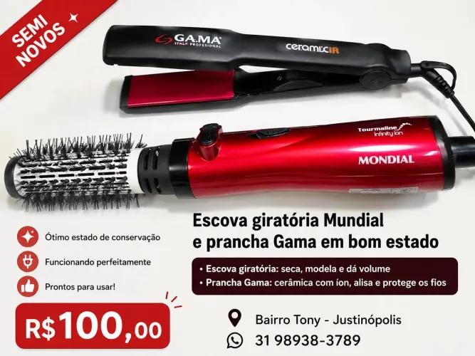 Escova giratória mundial+ Prancha Gama