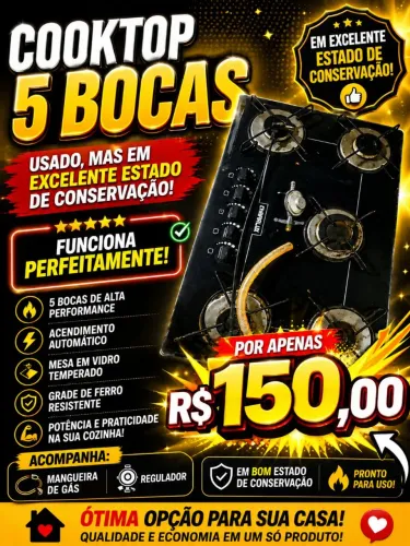Cooktop 5 bocas PERFEITO