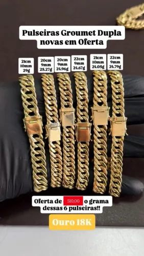 Pulseira de Ouro valor da gr510 X valor da pulseira