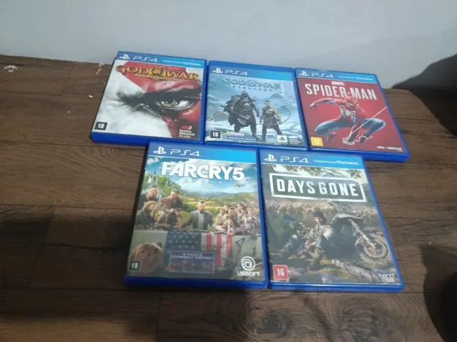 Kit 5 Jogos PS4 Originais - God of War Ragnarok, Spider-Man e Mais!