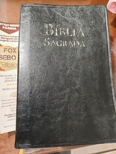 Bíblia sagrada Reina valera em português RVP 1110 da SBIB capa preta luxo couro