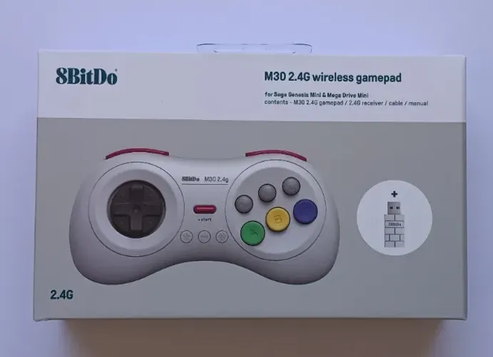 Controle 8BitDo M30 Branco Sem Fio Bluetooth Para Windows Android