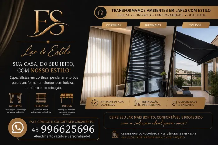 Cortinas percianas e toldo sob medida 