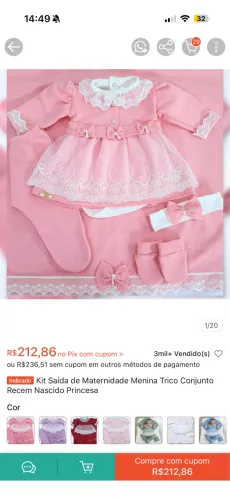 Saída maternidade em tricô