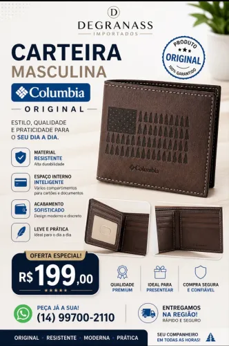 Carteira masculina Columbia original 