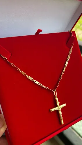 Corrente + pingente 3D em ouro 18 k com 14,7g