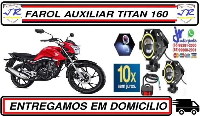 Par Farol de Milha Led Angel Eyes Titan 160 2019