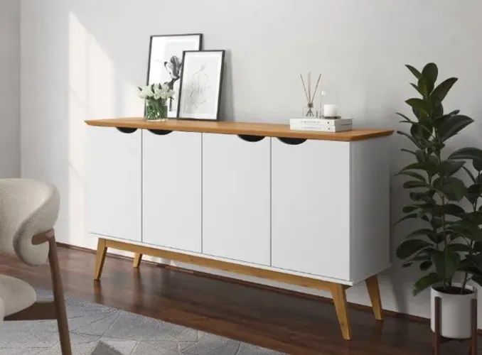 Buffet PR 1.60m 4 Portas Retrô! Frete e Montagem Grátis.