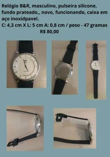 Relógio B&R masculino, novo, funcionando