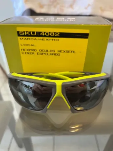 Óculos de Segurança Cinza Espelhado Hexpro HexSeal com Proteção UV NOVO