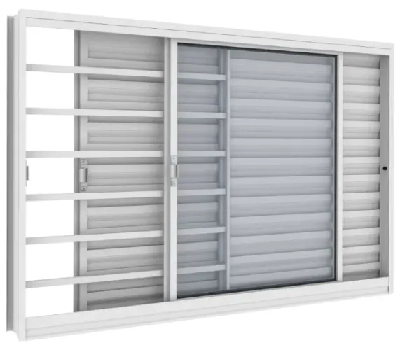Janela Veneziana Aluminio com vidro e grade Direto da Fabrica