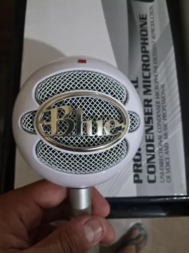 Microfone Condensador Usb Blue Snowball Ice - Branco