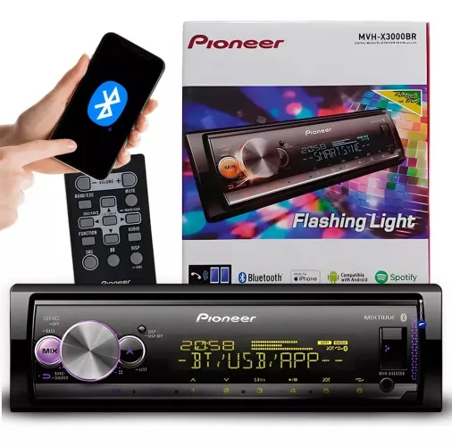 Mp3 Player Pioneer Mvh-x3000br Flashing Light Bluetooth Usb
