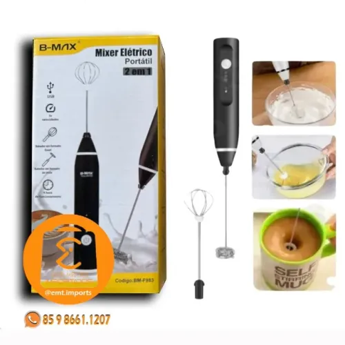 Mixer Elétrico Portátil 2 em 1 B-MAX BM-F983