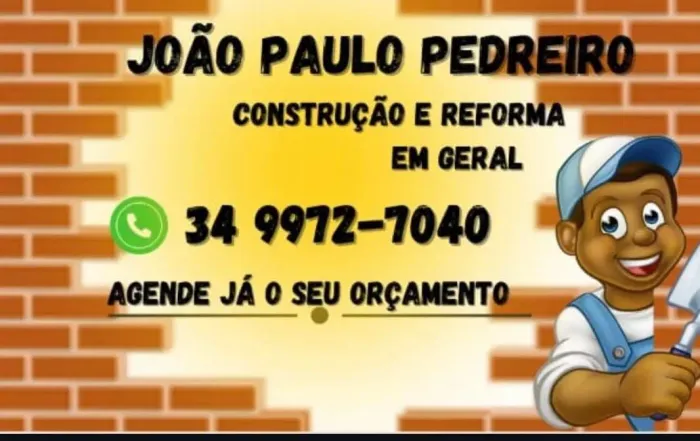 Pedreiro de construção, reformas e acabamento 