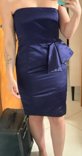 Vestido cetim Zara