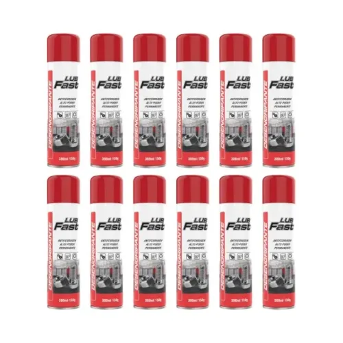 Kit Com 12 Unidades Desengripante Antiferrugem Spray Lub Fast 300ml