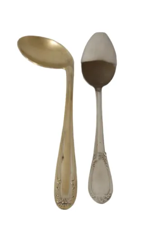 2 Colheres Infantis Antigas Metal Bellini Banho Prata Eberle 90 