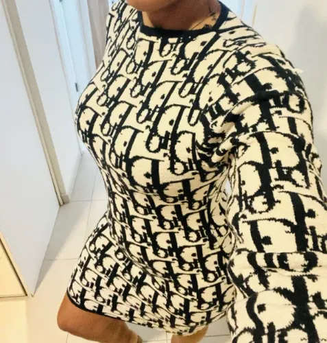 Vestido de tricot feminino