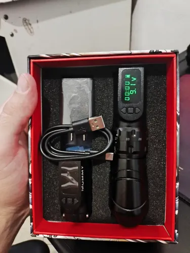 Máquina de tatuagem pen, Mummy - Anubis, com stroke ajustável 2.2mm a 4.2mm